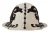 Dolce & Gabbana Witte Zwarte Wol Geborduurde Camee Broche Hoed