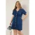 Trendyol Curve Dames Blauw Effen Kort / Mini Kort Casual A-lijn Grote maten Jurk