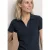 Street One Dames Poloshirt met korte mouwen en gespleten hals in Blauw