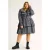 Anyday gestreepte korte jurk Plus Size – zwart