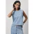 Dante6 Laia Monogram Jeans Top Skywash Blue