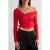 TRENDYOLMİLLA Dames Rood Effen Lang, Getailleerd Blouses