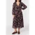 The Kooples Long-sleeved Dress In Rose Print Black / Purple