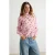 TRENDYOLMİLLA Dames Roze Gestippeld Lang, Regular fit Blouses