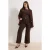 Trendyol Curve Dames Bruin Effen Recht Hoge taille Grote maten Jeans