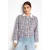 Rich & Royal Bouclé Jacket With Rounded Neckline Cotton Blue