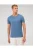 OLYMP Casual T-Shirt ronde hals rook blauw, Effen