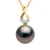 Hanger Acht Diamanten 0,03 Cts – Kwaliteit HSI – Geel Goud – Echte Gecultiveerde Tahiti Parel Rond 9-9 mm