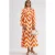 Geometrische Rimpel Maxi Jurk met Halve Turtleneck