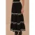 FARM Rio Black Embroidered Ruffled Maxi Skirt