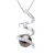 Hanger Spiraal Diamanten 0,06 Ct – Kwaliteit HSI – Wit Goud – Echte Geculte Tahiti Parel Rond 7-8 mm