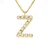 Collar ABC Diamonds 0.06 Cts LETTER “Z” Yellow Gold 18k