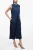 Popelin katoenen jumpsuit met riem in blauw