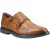 Hush Puppies Kane Leer Mannelijke Tan Dubbele Monk Schoenen