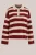 WE Fashion – Dames trui met polokraag en blokstreep – Regular fit – Bordeauxrood –