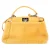 Fendi Mini Peekaboo Schapenvacht Handtas in Gele Schapenvacht