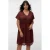 VERO MODA CURVE korte jurk crochet donkerrood