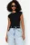 TRENDYOLMİLLA Dames Zwart Effen Mouwloos Getailleerd Blouses