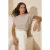 TRENDYOLMİLLA Dames Beige Effen Lang Regular fit Blouses