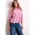 Street One Dames Seersucker blouse met lange mouwen in Pink