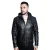 Heren retro leren bomberjack met capuchon-Zaria