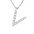 Collar ABC Diamonds 0.06 Cts letter “v” 18K wit