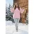 Trendyol Curve Dames Roze Effen Lang Oversized Grote maten Sweatshirts