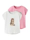 NAME IT Shirt ‘NMFVOTIA’  taupe / antraciet / lichtroze / wit