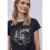 Street One Dames Shirt met korte mouwen en bloemen Artwork in Blauw