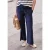 Street One Studio Dames Mid Waist broek met Wide Legs en structuur in Blauw
