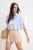 TRENDYOLMİLLA Dames Blauw Effen Kort Relaxed fit Overhemden