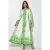 Geprinte V-hals Maxi Jurk Met Strikdetail