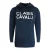 Marineblauwe hoodie met Cavalli-klasse omgekeerd logo