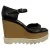 Stella McCartney Platform Elyse Wedge Sandalen in Zwart Leer