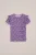 WE Fashion – Meisjes T-shirt met print – Slim Fit – Donkerpaars – Katoen –