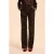ICode Black Velvet Trousers With Tachist Motif