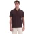 No Excess Polo short sleeve zip garment dyed dark brown