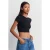 Dames Crop Slim-Fit Ronde Hals T-Shirt