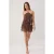 TRENDYOLMİLLA Dames Bruin Stippen Kort / Mini Mouwloos Skater Jurken