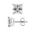 Ear Fleas Square Zirkoniumoxiden 7 mm 4 Klauwen Zilver 925 – Envy 7