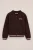 WE Fashion – Meisjes oversized bomber van sweatstof met print – Oversized – Donkerbruin – Katoen –