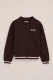 WE Fashion – Meisjes oversized bomber van sweatstof met print – Oversized – Donkerbruin – Katoen –