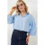 Overmaatse Gestreepte Cropped Shirt met Knopenclosure