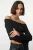 TRENDYOLMİLLA Dames Zwart Effen Lang Regular fit Blouses