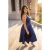 Trendyol Curve Dames Donkerblauw Effen Midi Mouwloos Stijlvol/Avond Bodycon Grote maten Jurk