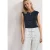 Street One Dames Shirt met afhangende schouders en uitsnijding in Blauw