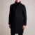 Heren Ted Baker Ederson Wollen Blend Trechterhals Mantel in Navy