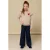 LOOXS little wide leg jeans met hartjes dark blue denim