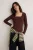 TRENDYOLMİLLA Dames Bruin Effen Lang Getailleerd Blouses