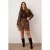 Trendyol Curve Dames Bruin Bloemen Kort / Mini Grote maten Rokken